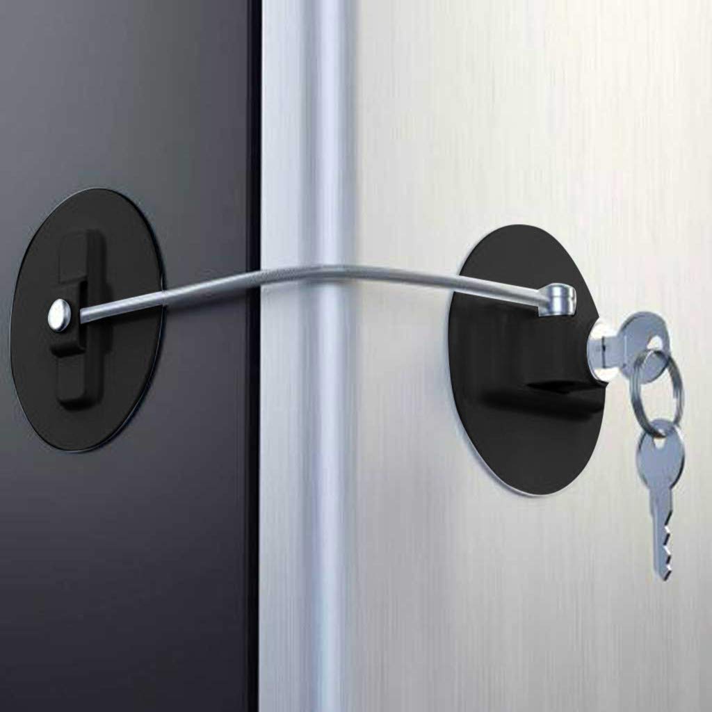 STHIRA 1Pcs Refrigerator Lock Freezer Door Lock Cabinet Lock Strong Adhesive Lock Window Door Restrictor Cable for Baby Toddler Child Safety Device (as Shows) STHIRA 1Pcs Refrigerator Lock Freezer Door Lock Cabinet Lock Strong Adhesive Lock Window Door Restrictor Cable for Baby Toddler Child Safety Device (as Shows)